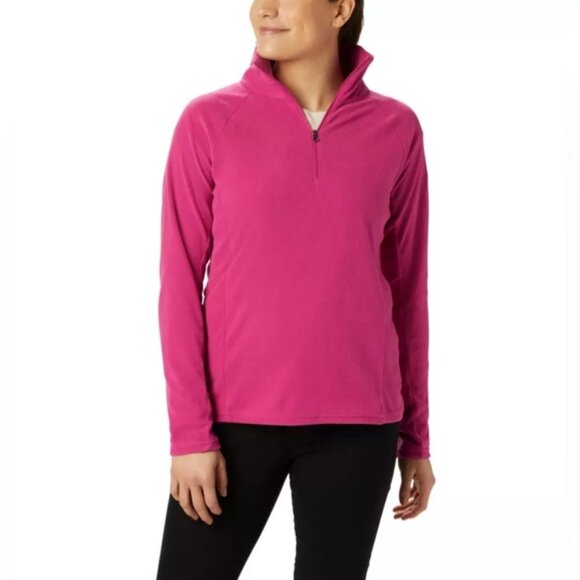 Columbia Glacial IV Outdoor Hiking Running Sports Barbie Pink Fleece Jacket M - Picture 1 of 9